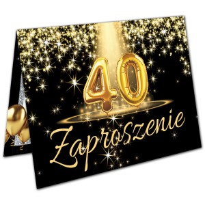 Zaproszenia na 40 Urodziny Gold Balony