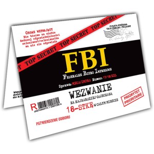 Zaproszenia na 18 Urodziny Osiemnastkę Wezwanie FBI