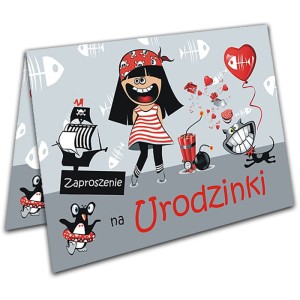 Zaproszenia na Urodziny dla Dziewczynki Piratka
