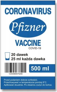 Naklejki na Wódkę Szczepionka Pfizner