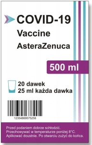 Naklejki na Wódkę Szczepionka Astera Zenuca