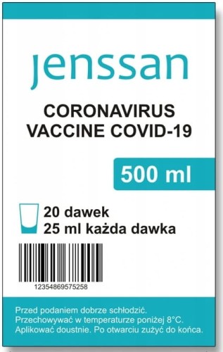 Naklejki na wódkę weselną, urodzinową, osiemnastkową, szczepionka, wirus, covid-19 Jenssan