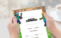 Zaproszenia na urodziny Minecraft Piksele