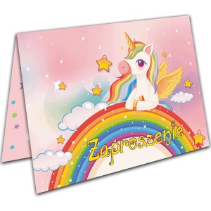 Zaproszenia na Urodziny dla Dzieci Jednorożec Unicorn