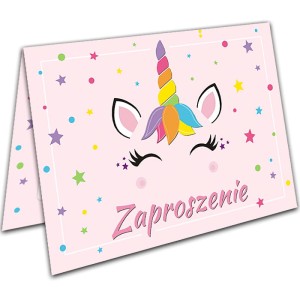 Zaproszenia na Urodziny dla Dzieci Unicorn Jednorożec