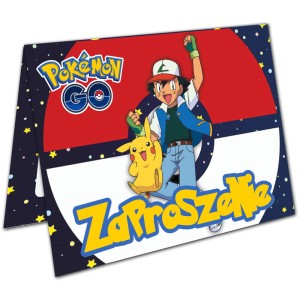Zaproszenia POKEMON GO PIKACHU dla Dzieci na Urodziny