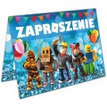 Zaproszenia dla Dzieci Urodzinowe ROBLOX