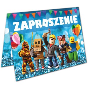 Zaproszenia dla Dzieci Urodzinowe ROBLOX